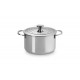 Signature 3 20 cm 3,8 L Glanzende RVS Braadpan/stoofpot met Deksel - Le Creuset