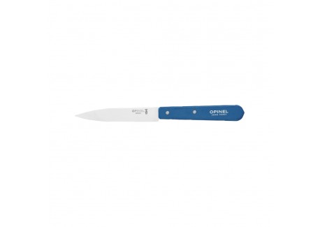 N°112 Couteau Office Lame en Inox 10 cm Manche en Bois Bleu  - Opinel
