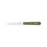 N°112 Couteau Office Lame en Inox 10 cm Manche en Bois Vert Kaki 