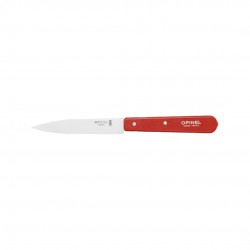 N°112 Couteau Office Lame en Inox 10 cm Manche en Bois Rouge