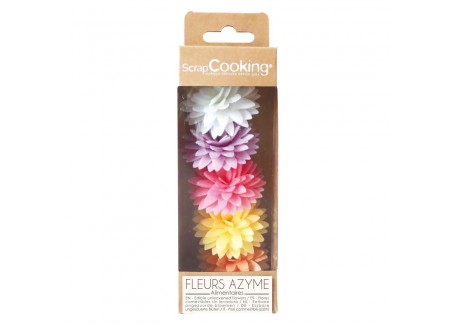 Fleurs Dahlias Comestibles en Azyme pour Déco Gâteau Pastel Ø3 cm 5 Pcs - Scrapcooking