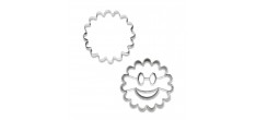 Smile Koekjesvormpjes van RVS met Kartelrand voor Koekjes Ø5cm 2 stuks