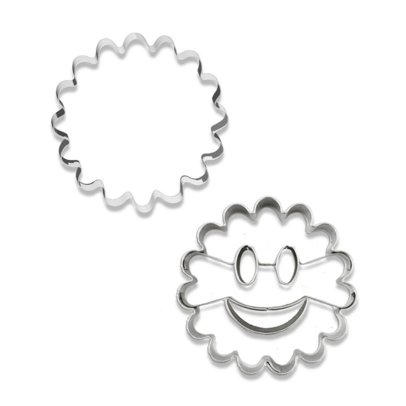 Smile Emporte-pièces Cannelés en Inox pour Biscuits Fourrés Ø5cm 2 Pcs - Scrapcooking