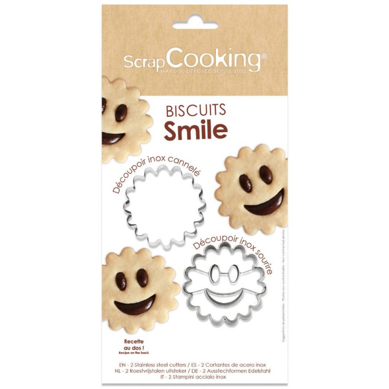 Smile Emporte-pièces Cannelés en Inox pour Biscuits Fourrés Ø5cm 2 Pcs - Scrapcooking