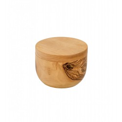 Ronde Zoutpot van Olijfhout met Draaibare Afdekking Ø10 cm - Bérard Ronde Zoutpot van Olijfhout met Draaibare Afdekking Ø10 cm - Bérard