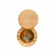 Pot à Sel Rond en Bois d'Olivier avec Couvercle Pivotant Ø10 cm  - Bérard