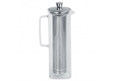 Long Island Theepot van Helder Glas met Afschroefbaar RVS Filter 1,5L - Cristel