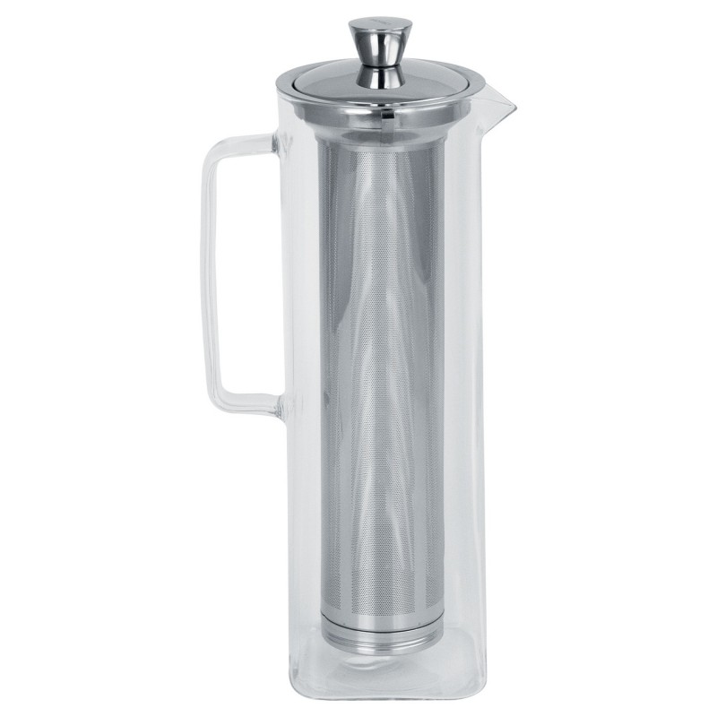 Long Island Théière en Verre Transparent avec Filtre Inox Dévissable 1,5 L - Cristel