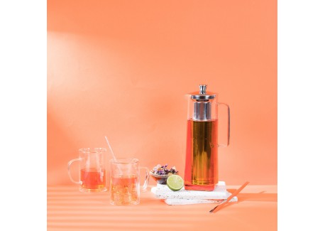 Weis Théière 1,2 L En Verre Borosilicate Avec Filtre Inox - Modèle 17048 Transparent