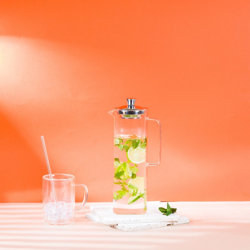 Long Island Théière en Verre Transparent avec Filtre Inox Dévissable 1,5 L - Cristel