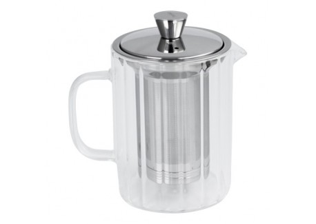 Breakfast Theepot van helder glas met afschroefbaar RVS filter 0,8 L - Cristel