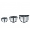 Set 3 Culs de Poule Bols Inox Gradués Antidérapants 16, 20 et 24 cm 