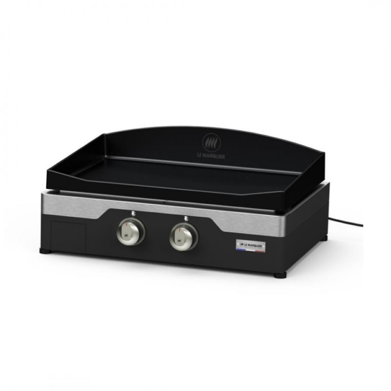 Plancha Électrique Signature Allure Fonte Emaillée 260 Duo Noire 60x40 cm - Le Marquier