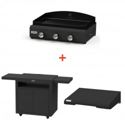 Starterspack Plancha Gaz Signature Amalia Fonte Emaillée 360 + Desserte Noire - Le Marquier Starterspack Plancha Gaz Signature Amalia Fonte Emaillée 360 + Desserte Noire - Le Marquier
