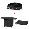 Starterspack Plancha Gaz Signature Amalia Fonte Emaillée 360 + Desserte Noire