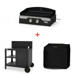Starterspack Plancha Électrique Signature Allure Fonte 260 Duo + Desserte - Le Marquier