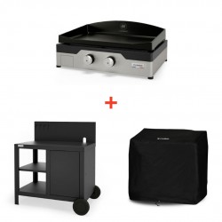 Starterspack Plancha Gaz Signature Allure Fonte 260 Duo + Desserte - Le Marquier