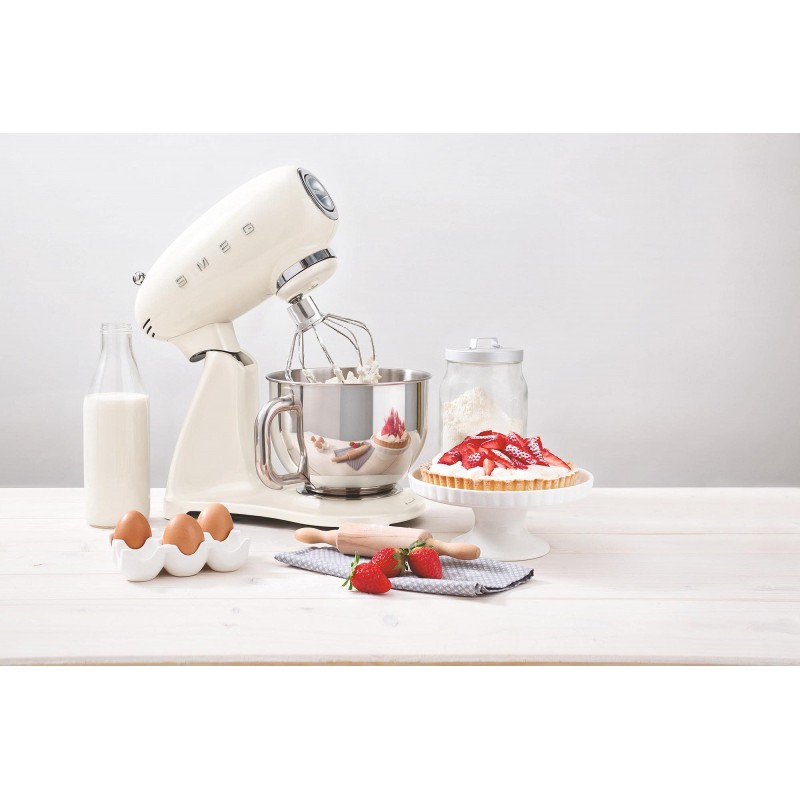 Robot Patissier Sur Socle Blanc Creme SMF03CREU  - Smeg
