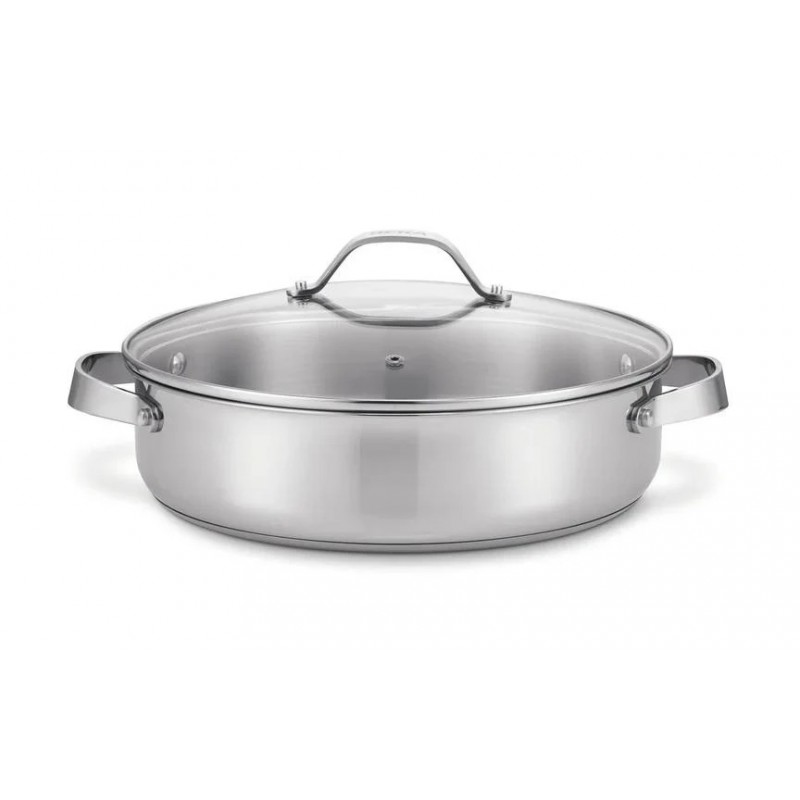 Cicla 3 Sauteuse Inox Recyclé avec Couvercle en Verre 28 cm 5,1 l - Beka Cookware