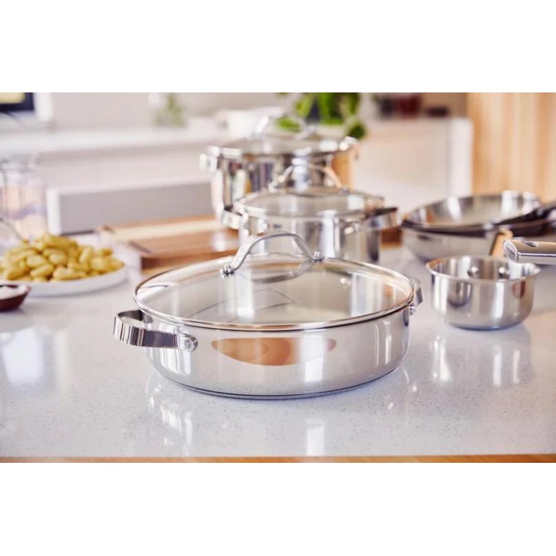 Cicla 3 Sauteuse Inox Recyclé avec Couvercle en Verre 28 cm 5,1 l - Beka Cookware