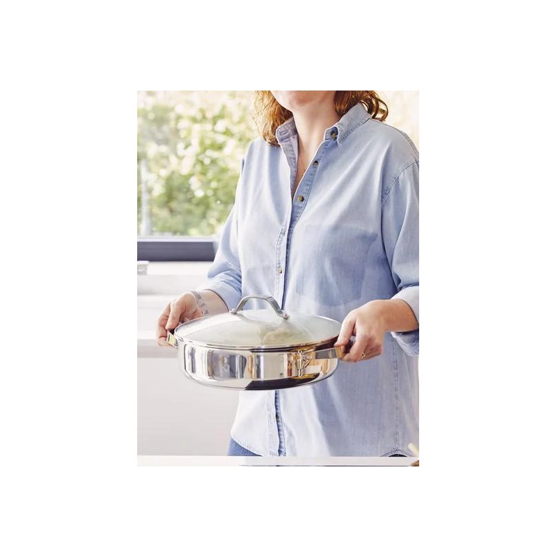 Cicla 3 Sauteuse Inox Recyclé avec Couvercle en Verre 28 cm 5,1 l - Beka Cookware