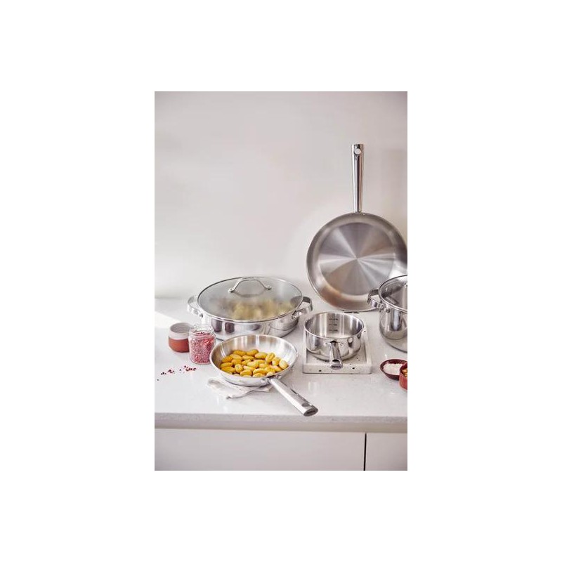 Cicla 3 Sauteuse Inox Recyclé avec Couvercle en Verre 28 cm 5,1 l - Beka Cookware