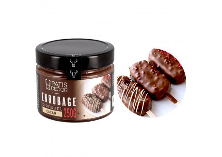 Enrobage/Glaçage Cacao aux Eclats de Noisette et Biscuit Façon Rocher 250 g - Patisdécor