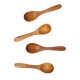 Set 4 Petites Cuillères en Bois Teck Artisanales 9 cm  - Be Home