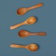 Set van 4 kleine teakhouten lepels 9 cm - Be Home