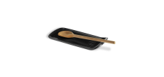 Rechthoekige Keramische Lepelhouder 23x10,5 cm Mat Zwart Truffe