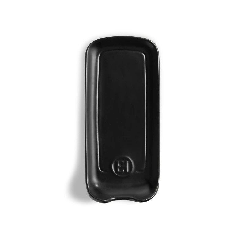 Repose Cuillère Céramique Rectangulaire 23x10,5 cm Noir Mat Truffe - Emile Henry