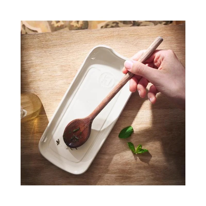 Repose Cuillère Céramique Rectangulaire 23x10,5 cm Argile Blanc Cassé - Emile Henry