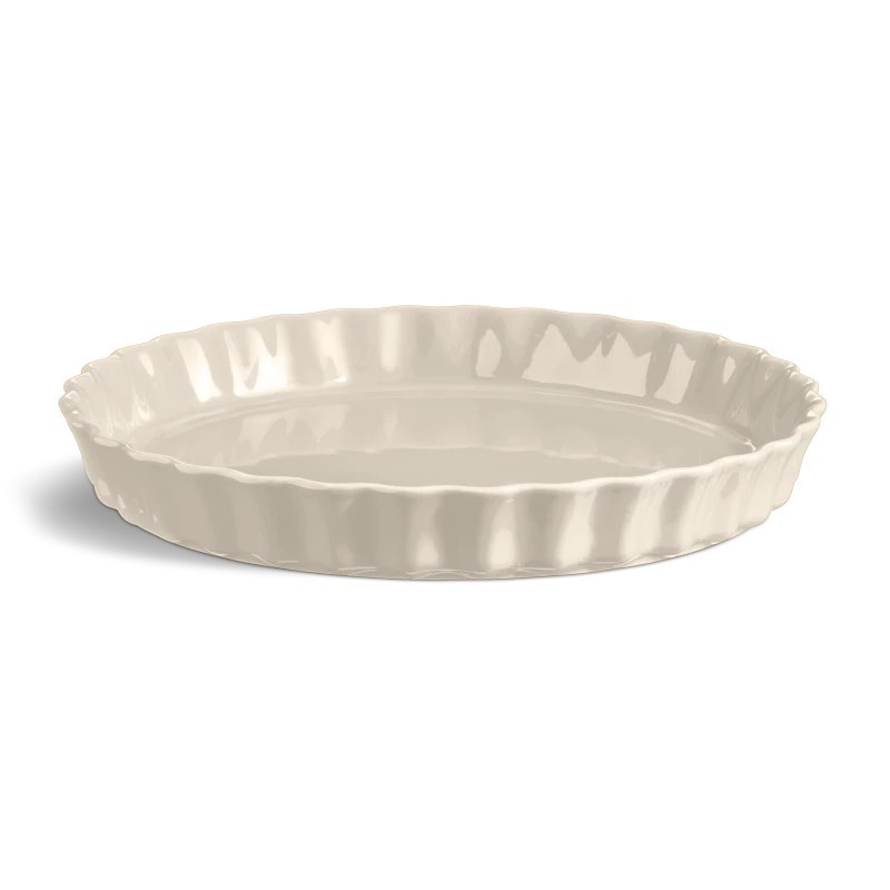 Plat à Tarte Rond Céramique 28x4 cm 1,4 L Argile Blanc Cassé - Emile Henry
