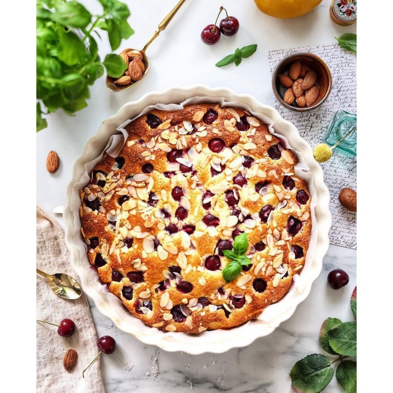 Plat à Tarte Rond Céramique 28x4 cm 1,4 L Argile Blanc Cassé - Emile Henry