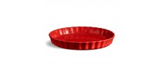 Plat à Tarte Rond Céramique 28x4 cm 1,4 L Rouge Grand Cru
