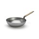 Mineral B Wok en Acier 28 cm avec Poignée en Bois - De Buyer