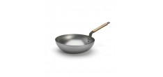 Mineral B Wok en Acier 28 cm avec Poignée en Bois