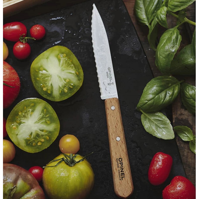 N°113 Cranté Couteau Universel Lame Dents Fines Inox 10 cm - Opinel