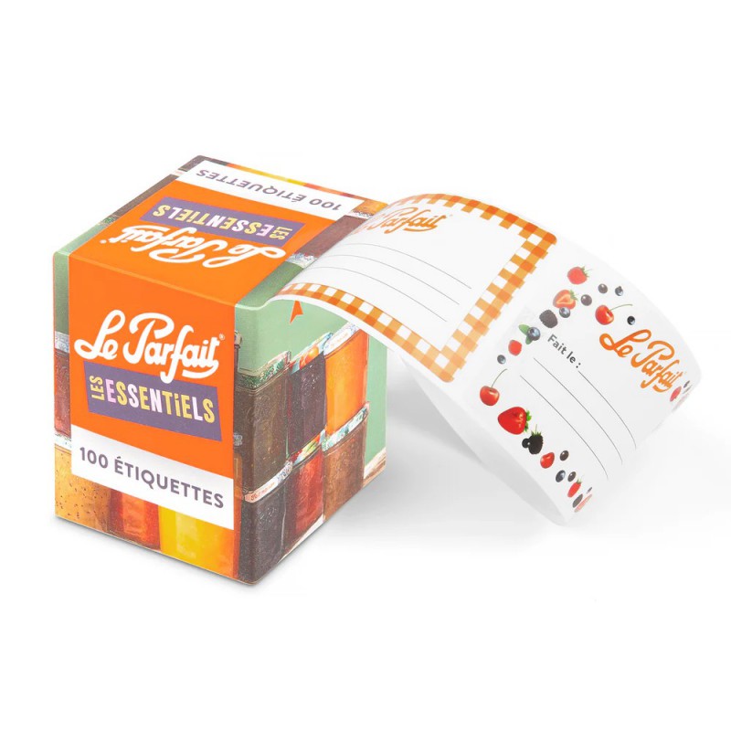 Les Essentiels Rouleau Etiquettes Adhésives pour Bocaux et Conserves 100 Pcs - Le Parfait