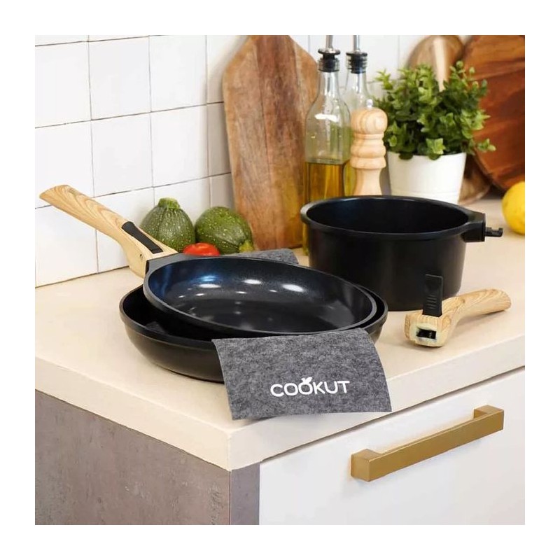 Poignée Amovible Noire pour Poêle Anti-adhésive Fabuleuse et Trio - Cookut
