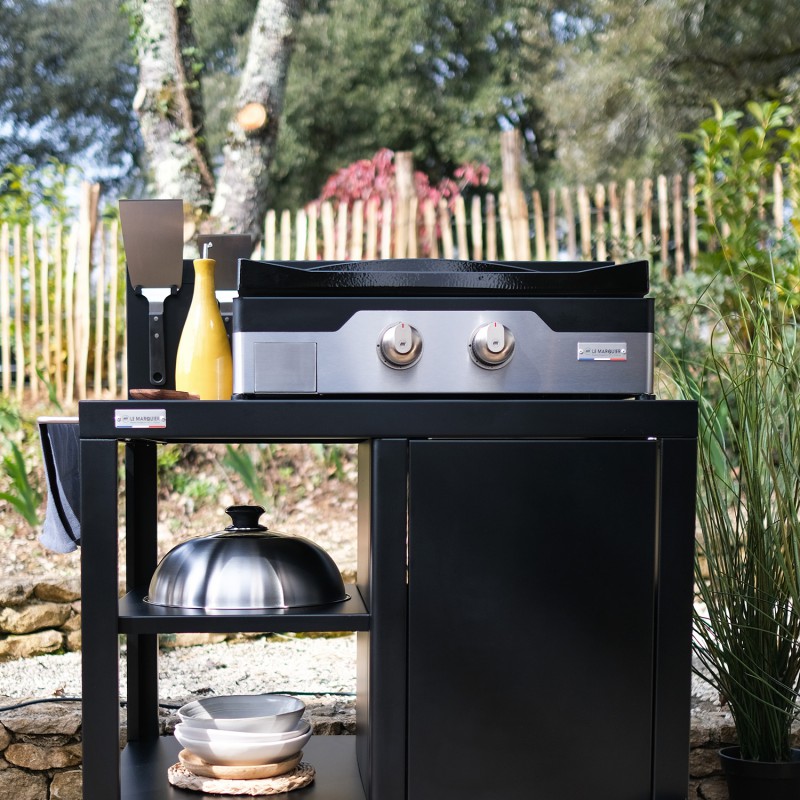 Desserte Chariot pour Plancha Signature Allure Noir Mat - Le Marquier