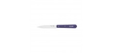N°112 Couteau Office Lame en Inox 10 cm Manche en Bois Mauve Violet
