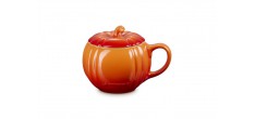 XL Pompoen Mok met Keramiek Deksel 40 cl Oranje-rood