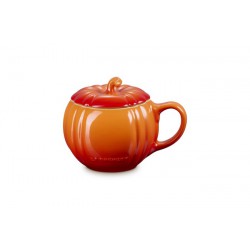 Mug XL Citrouille avec Couvercle en Céramique 40 cl Orange Volcanique  - Le Creuset Mug XL Citrouille avec Couvercle en Céramique 40 cl Orange Volcanique  - Le Creuset