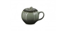 Mug XL Citrouille avec Couvercle en Céramique 40 cl Vert Thym 