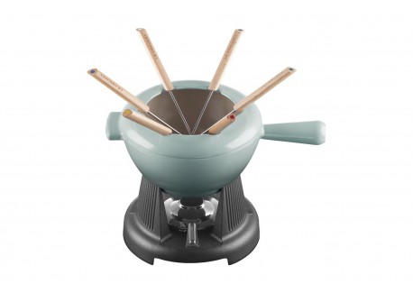 Service à Fondue Savoyarde et Bourguignonne Fonte Emaillée Bleu Sea Salt - Le Creuset