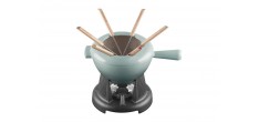 Service à Fondue Savoyarde et Bourguignonne Fonte Emaillée Bleu Sea Salt