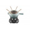 Service à Fondue Savoyarde et Bourguignonne Fonte Emaillée Bleu Sea Salt 
