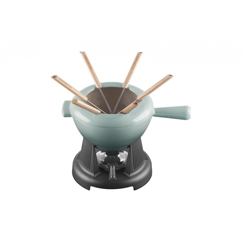 Service à Fondue Savoyarde et Bourguignonne Fonte Emaillée Bleu Sea Salt - Le Creuset