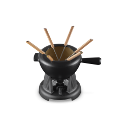 Service à Fondue Savoyarde et Bourguignonne Fonte Emaillée Noir Mat